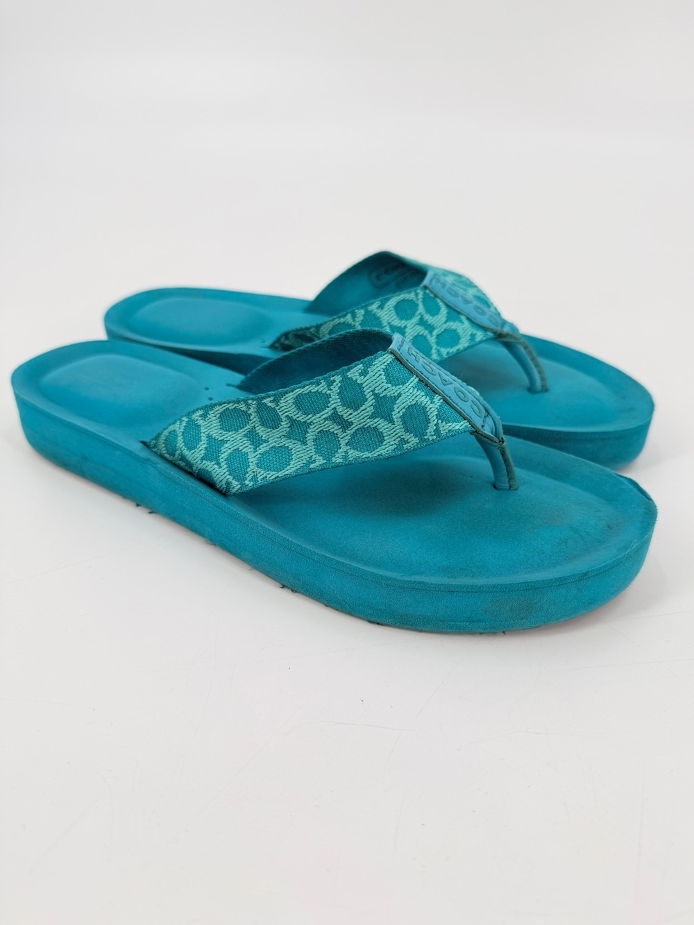 Vintage Y2K Coach Platform Thong Sandals 5.5